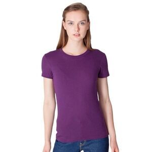American Apparel Cotton Crew Neck Tee Shirt Eggplant Purple Women’s US Size XS